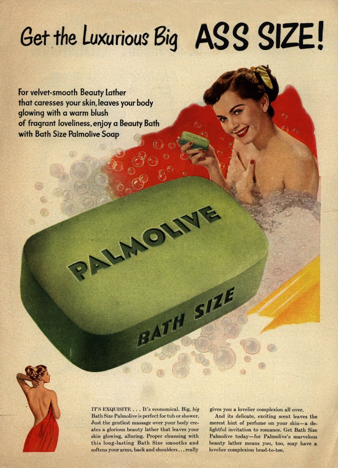 Реклама мыла Palmolive 1950
